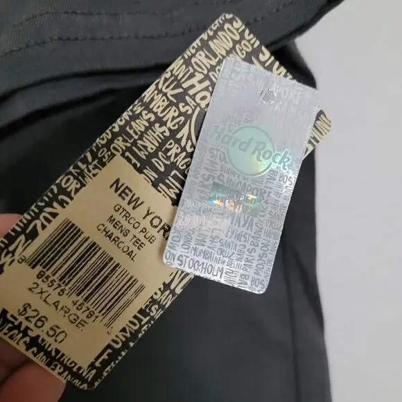 NWT Hard Rock Mens T-Shirt Size 2XL Gray 100% Cotton Short Sleeves Crew Neck - Picture 4 of 7